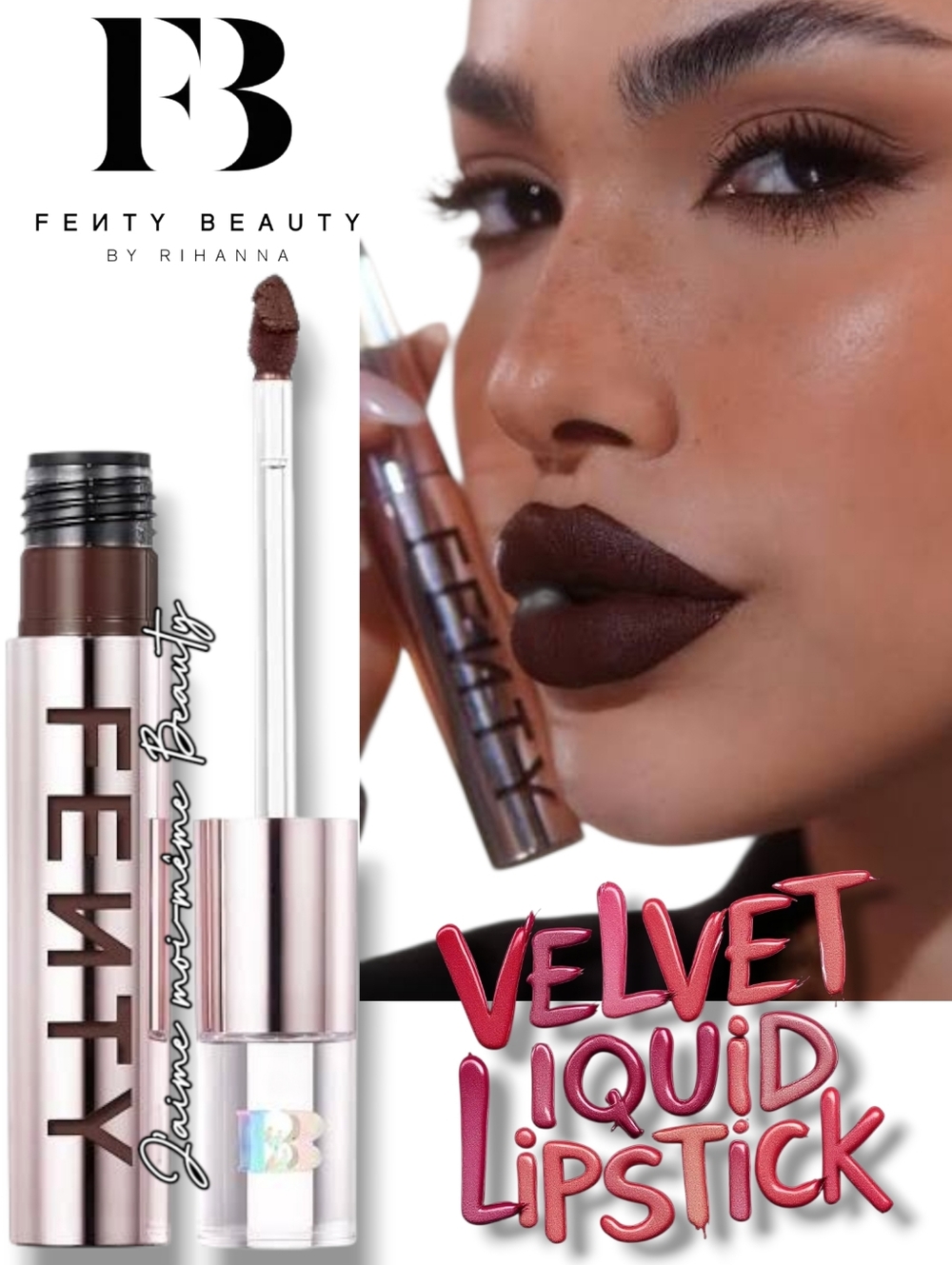 Fenty Beauty Velvet Liquid Lipstick Breadwinner - Rich Chocolate Brown